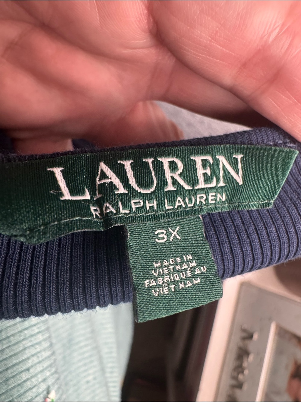 Lauren Ralph Lauren Navy Blue Ribbed Sleeveless Top Tank Women’s 3X - Picture 7 of 7